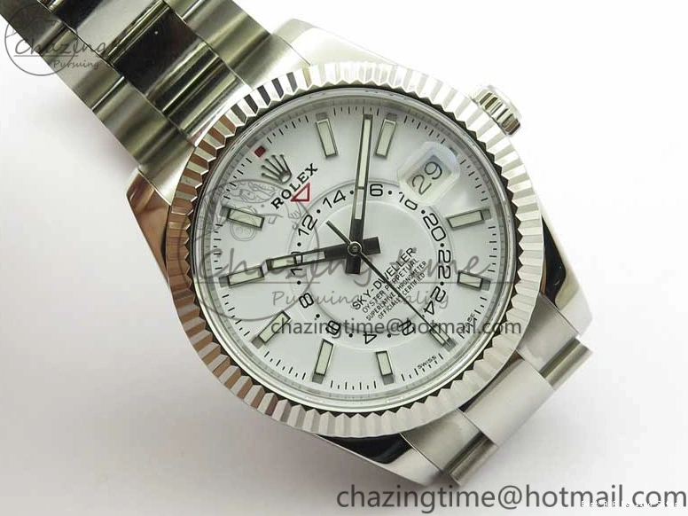 Good Copy Rolex Watches TechFriendly Bracelet to 2880 White Best Dial 326934 1:1 on 23J Edition Asian SS Noob SS Sky-Dweller 1219